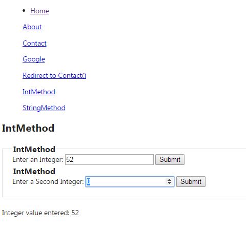 Screenshot of an earlier ASP.NET MVC project